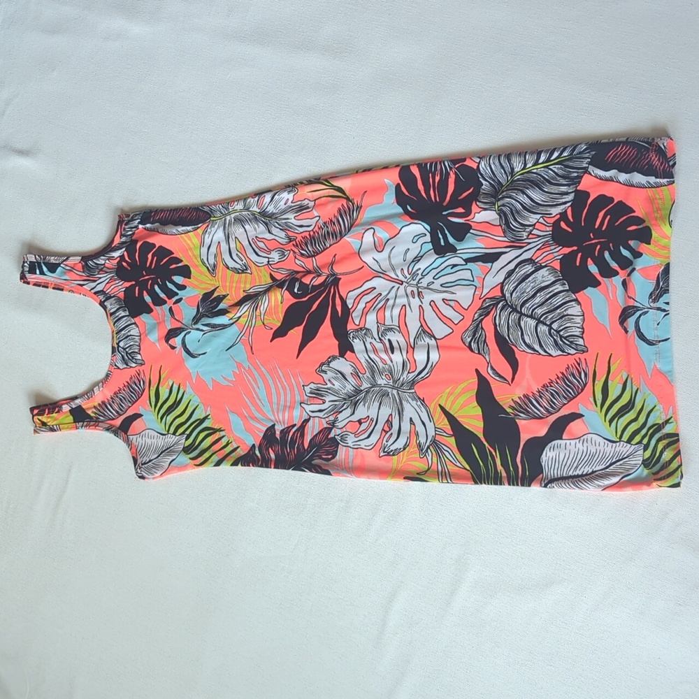 Tropical Sexy Bodycon Midi Sleeveless Dress Size Large